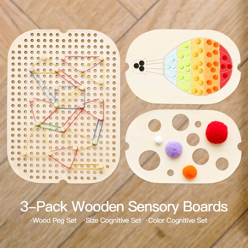 Mesa sensorial Montessori con bolas de madera - imagen 2