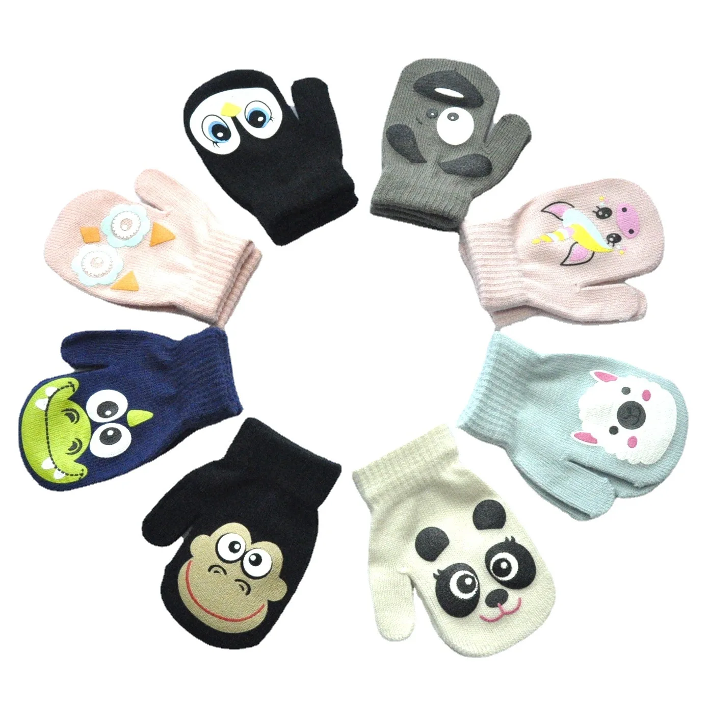 Guantes de invierno para niños punto cálido suave con animales - imagen 3