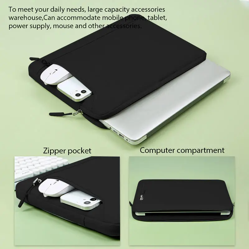 Nueva funda para ordenador portátil 13,3 14,6 15,6 pulgadas bolsa para portátil tableta funda impermeable adecuada para ordenador portátil hombres mujeres bolsas de oficina en casa