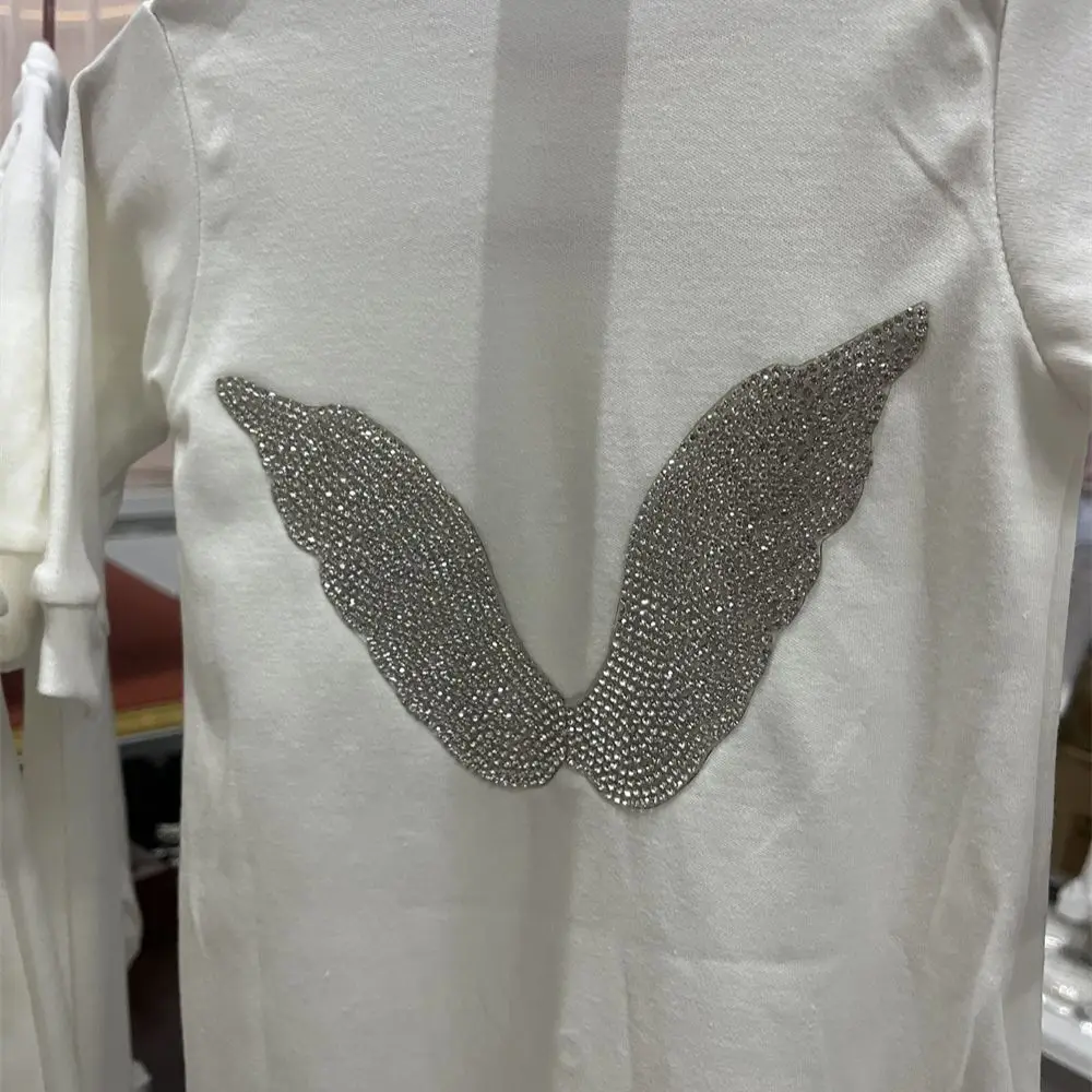 Alas de ángulo de lujo para muñecas, diamantes de imitación, pegamento caliente, hierro en materiales brillantes, accesorios - imagen 3