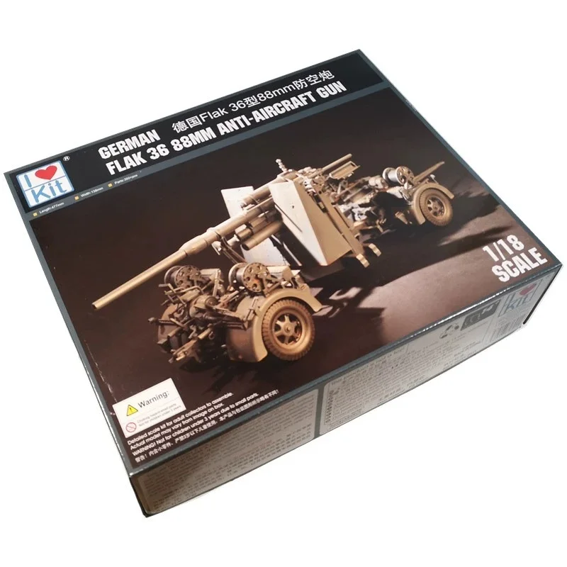 TRUMPETER 1/18 alemán Flak 36 88mm pistola antiaéreo montaje de plástico modelo de rompecabezas - imagen 3