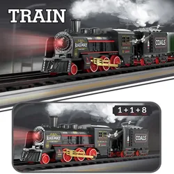 Tren vapor Retro luces sonido Juguete simulación pista Navidad