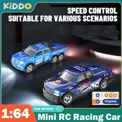 Coches RC 2,4G 5 canales 1:64 aleación Mini Control remoto SUV deriva vehículo todoterreno eléctrico de larga resistencia para niños luz