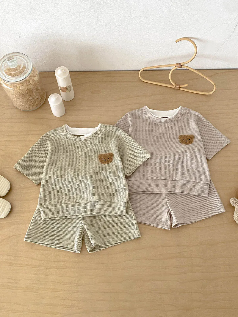 MILANCEL Conjunto verano bebé oso dulce – Ropa ligera infantil - imagen 4