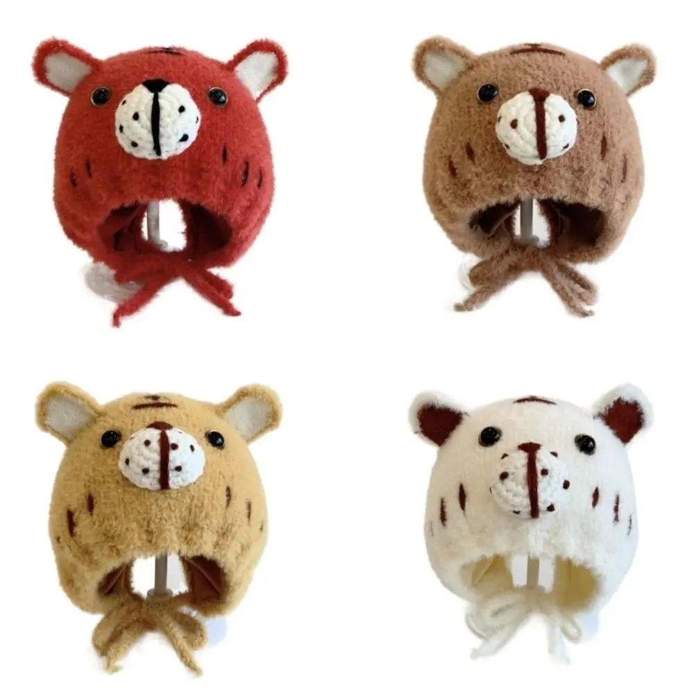 Gorro grueso y cálido de invierno para bebé, gorro con protección para los oídos de estilo coreano, gorro cálido para niños, Material con orejas de dibujos animados - imagen 2