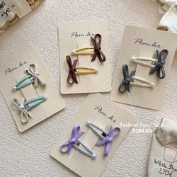 Horquillas de lazo con perlitas para niña – estilo cottagecore