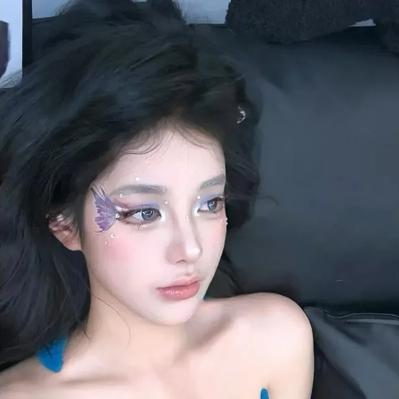 Pegatinas de tatuaje impermeables de alas de mariposa brillantes, Canthus, pegatinas de tatuaje de brazo Facial, maquillaje de ojos, pegatinas Diy, decoración de pasarela - imagen 4