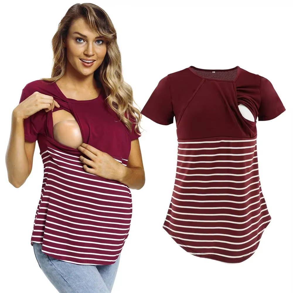 Blusa premamá de manga larga para amamantar – Ropa de maternidad - imagen 4