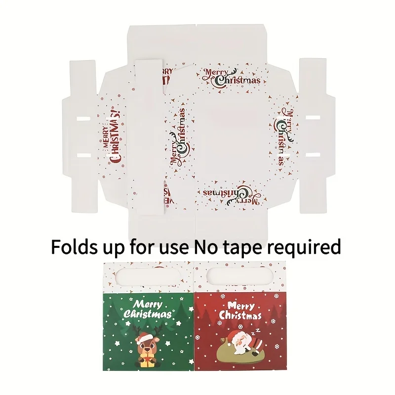 Caja de regalo de dulces de estrella de caramelo de Navidad, decoraciones navideñas, suministros de negocios, 10 piezas