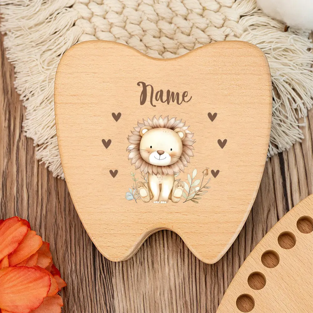 Caja de hadas de dientes personalizada, recuerdo de primer diente, baratija de madera, nuevo regalo para bebé, regalo de almacenamiento de primer diente, caja de dientes Unisex para bebé - imagen 5