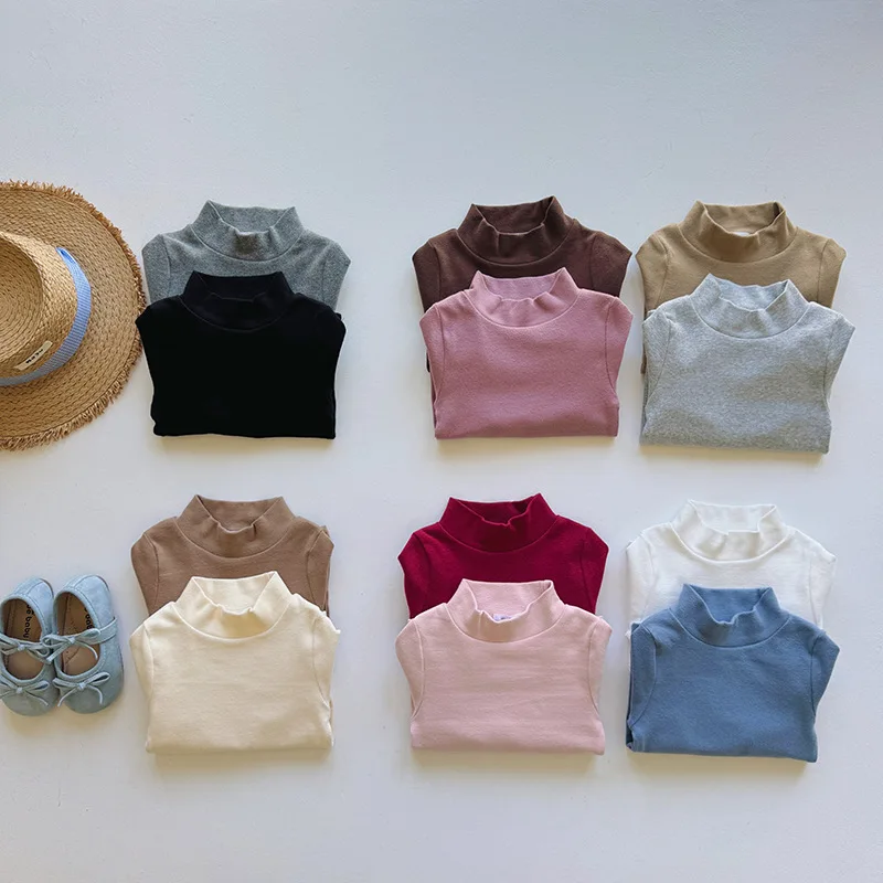 Camisetas cuello alto manga larga para niños - Cálidas invierno - imagen 3