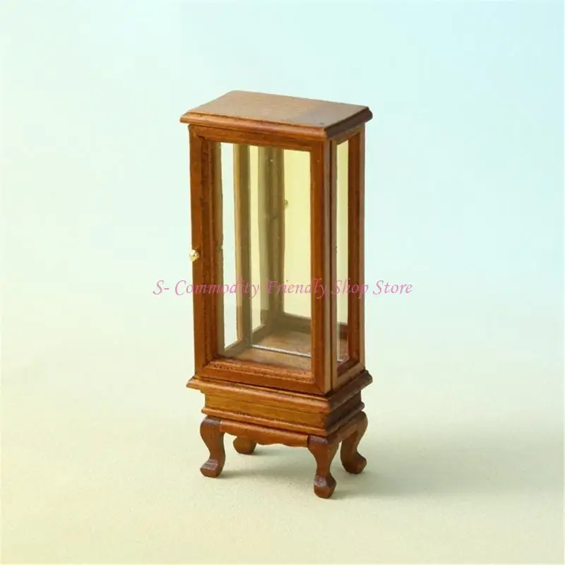 85ae 1/12 Gabinete exhibición puertas vidrio muebles en miniatura para decoraciones casas casas muñecas - imagen 3