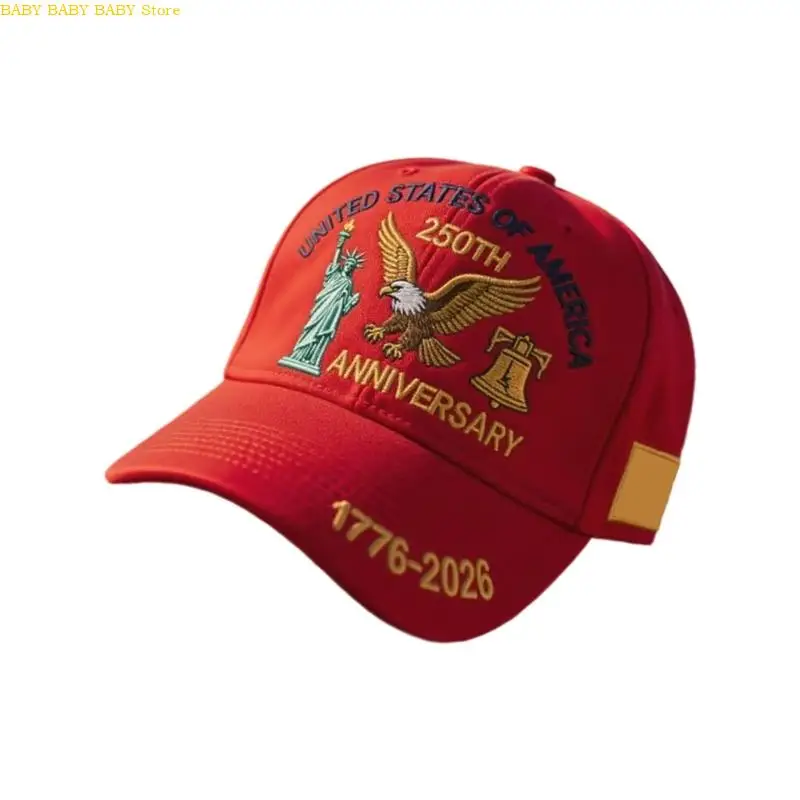 Q81A Peddle& freedom– Sombrero del 250 aniversario los Estados Unidos, gorra béisbol lavada retro con reconocimiento - imagen 4
