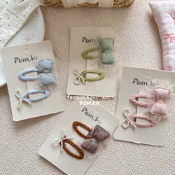 Clips de pelo para niños estilo coreano con perlas y strass princesa