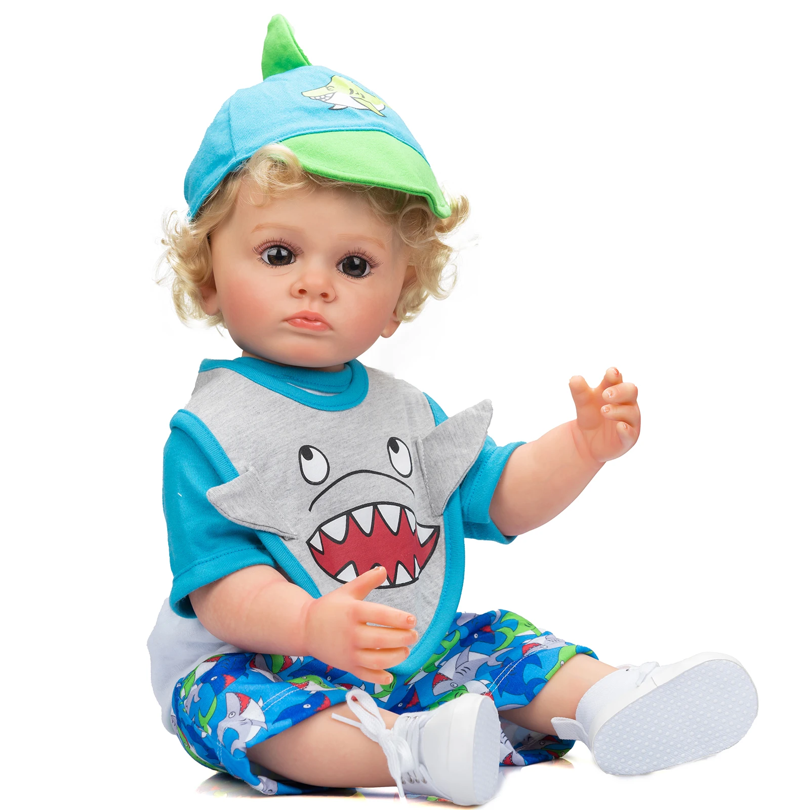 Muñeca de silicona suave de cuerpo completo para niños, juguete de vinilo de tacto Real, Reborn, niño, Tutti Life, pintura, regalos ideales para niños, 55CM - imagen 4