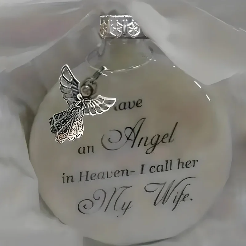Christmas Tree Balls Ornament Souvenir Feather Memory Bauble Xmas Gifts Balls Pendant Angel In Heaven Decor Memorial Ornament - imagen 4