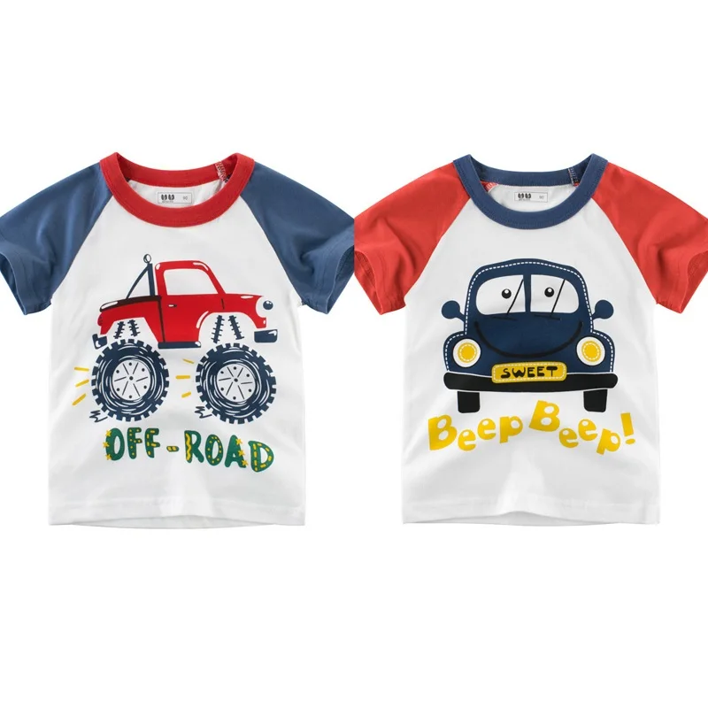 Camiseta manga corta algodón para niños con estampado coche animado - imagen 5