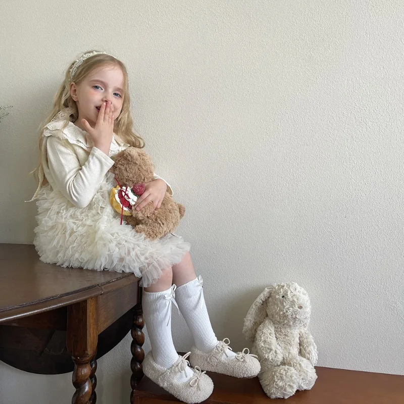 Calcetines princessa con lazo de corazón – Algodón Kawaii para niña - imagen 3