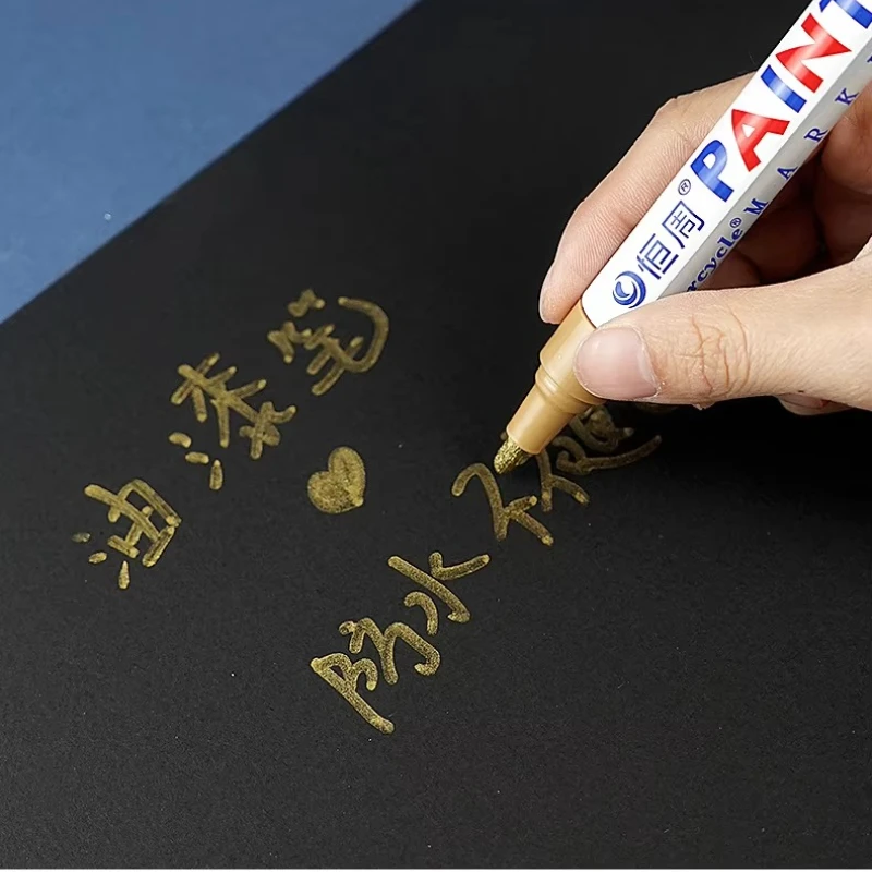 Rotulador permanente de colores a prueba de agua, bolígrafo de pintura de retoque para coche, banda de rodadura de neumático, marca de roca, herramienta de CD de vidrio, pincel de artista, suministros de oficina, 1 ud. - imagen 3