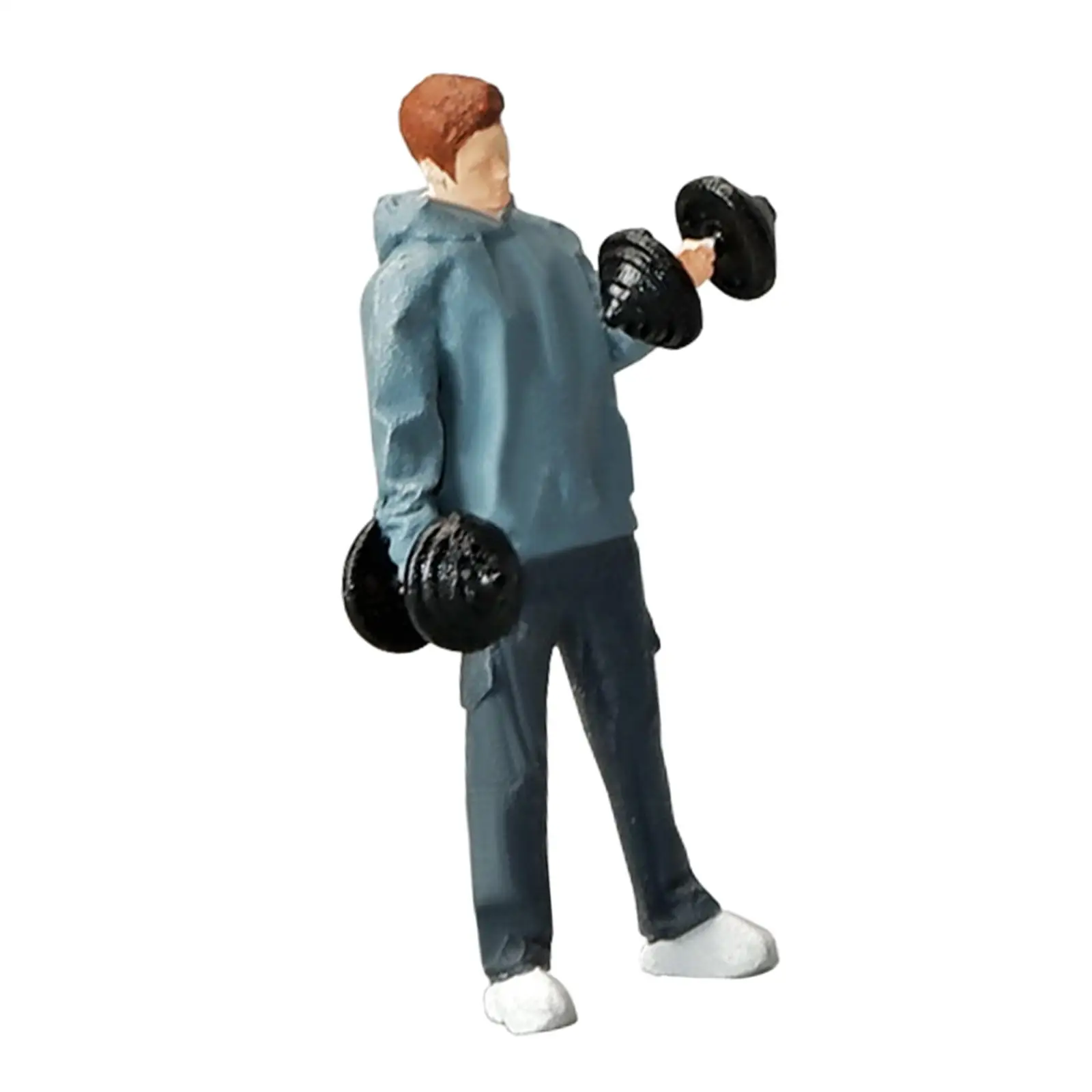 1:64 Scale Tiny Fitness People Micro Landscape Train Railway Desktop Ornament Layout Miniature Scenes Resin Figurines Decor