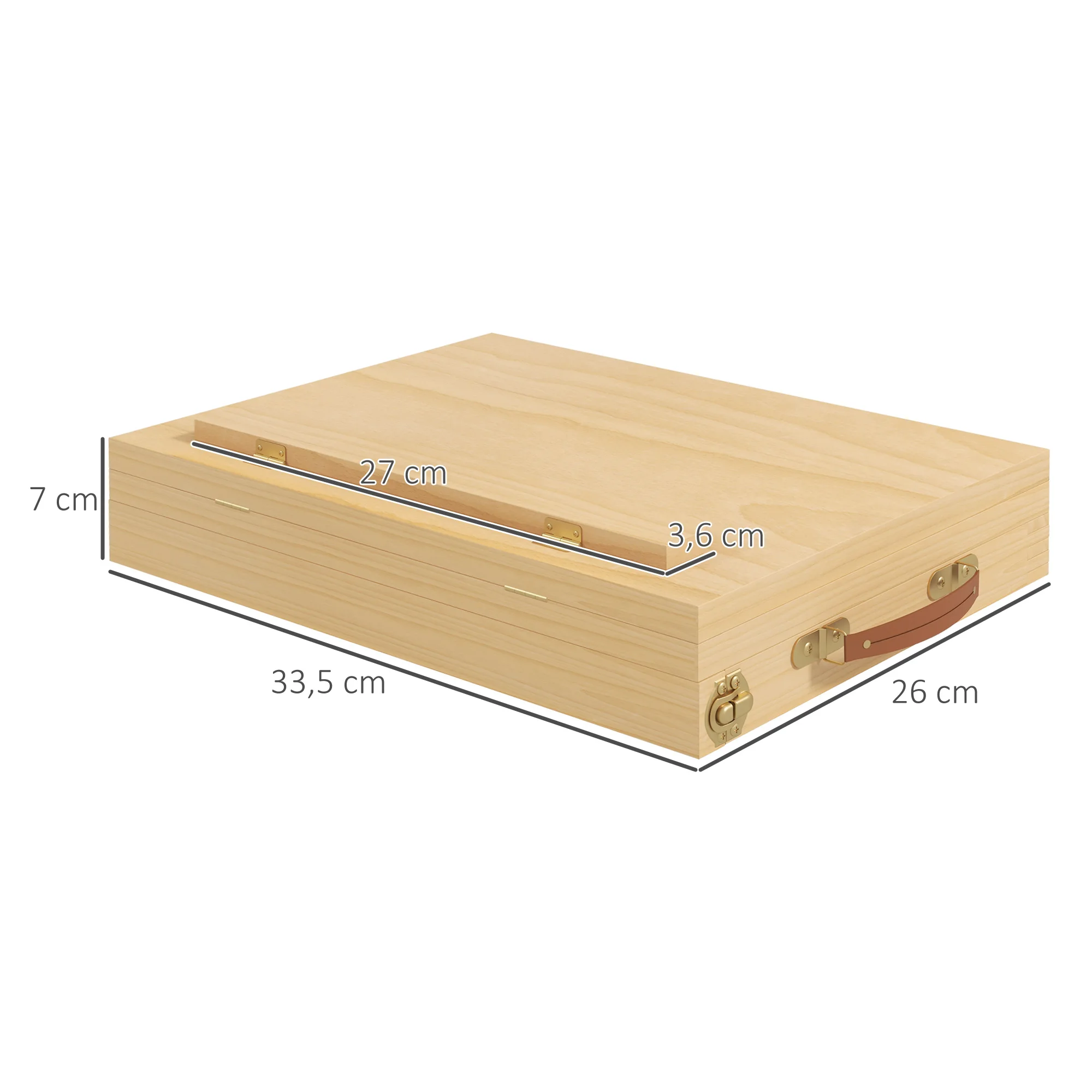 Vinsetto Caballete de Mesa Ajustable Caja de Caballete de Madera de Haya con Cajón de Almacenamiento Tablero de Dibujo y Bocetos Plegable para Adultos Principiantes Artistas 33,5x26x26 cm Natural - imagen 3