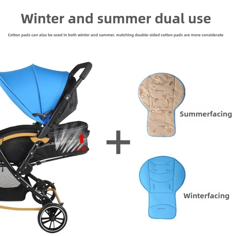 Nuevo cochecito de bebé multifuncional, empuje bidireccional, respaldo de asiento ajustable, modo de mecedora conmutable, cochecito de bebé portátil - imagen 3