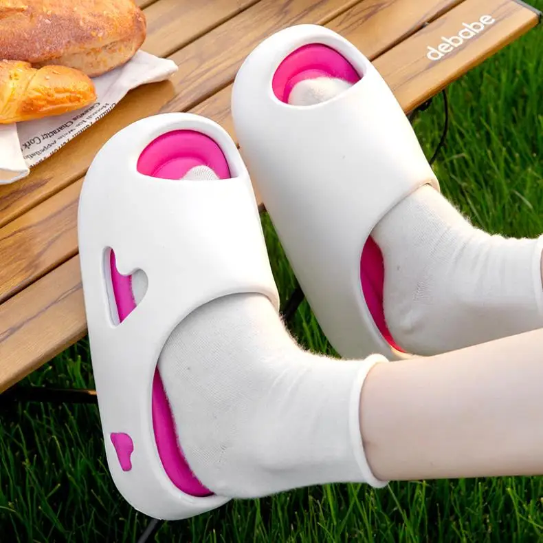 Zapatillas de verano para mujer, suela gruesa, zapatos para el suelo del hogar, sandalias de playa antideslizantes con recortes de EVA suave para interior y baño para niñas - imagen 4