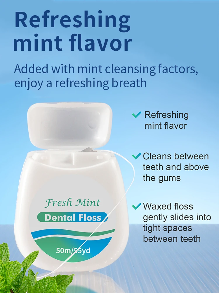 Mini caja de almacenamiento de hilo Dental portátil, 3 piezas, color blanco menta - imagen 3