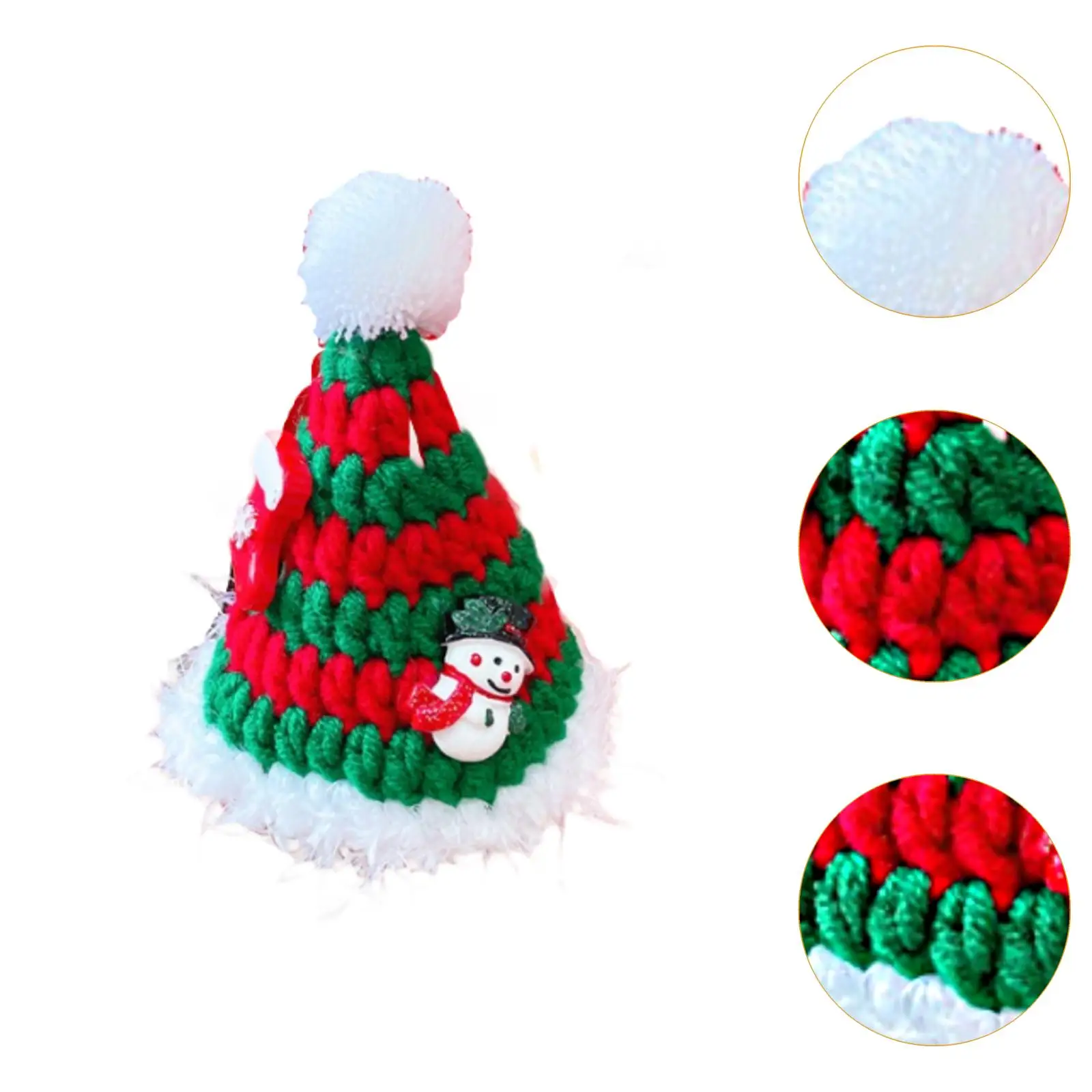 Gorro navideño para perro, disfraces de fiesta tejidos para perros y gatos, ropa de invierno para mascotas, ropa para cachorros pequeños y gatitos, accesorios para fotos para mascotas - imagen 5