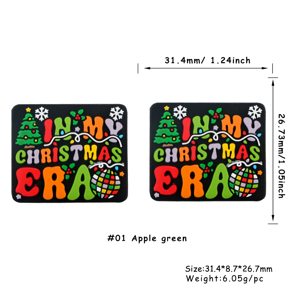Cuentas focales de silicona para llavero, pulsera, accesorio para bolígrafo, productos hechos a mano, 5/10 piezas, nuevo estilo navideño - imagen 4