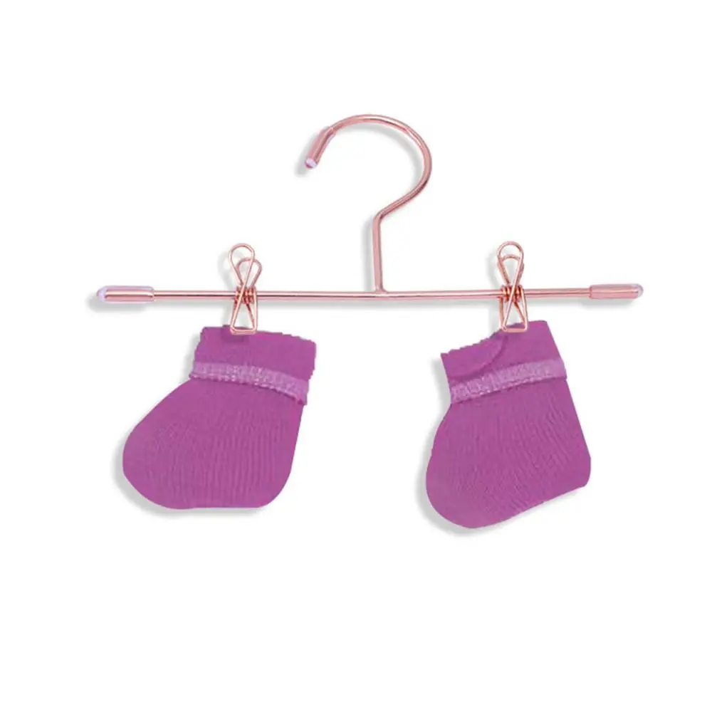 Colgador en miniatura de Metal para ropa de muñeca, accesorios de decoración, Mini Clips de calcetín para pantalón, dorado y plateado, 5 piezas, 75mm/120mm - imagen 2