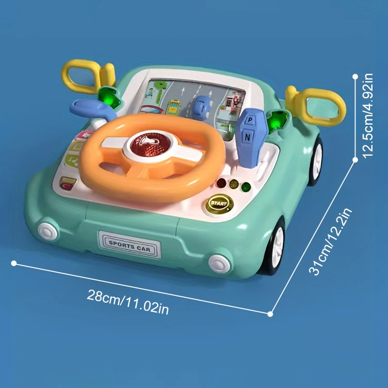 Juguetes de simulación para volante, coche eléctrico para conducción, juguetes musicales con sonido para niños, juguetes para cochecito de copilotos de educación temprana, regalo de Navidad - imagen 3