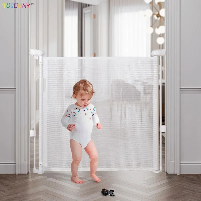 Barrera retráctil de seguridad para bebés – Protector de puertas y escaleras - imagen 4