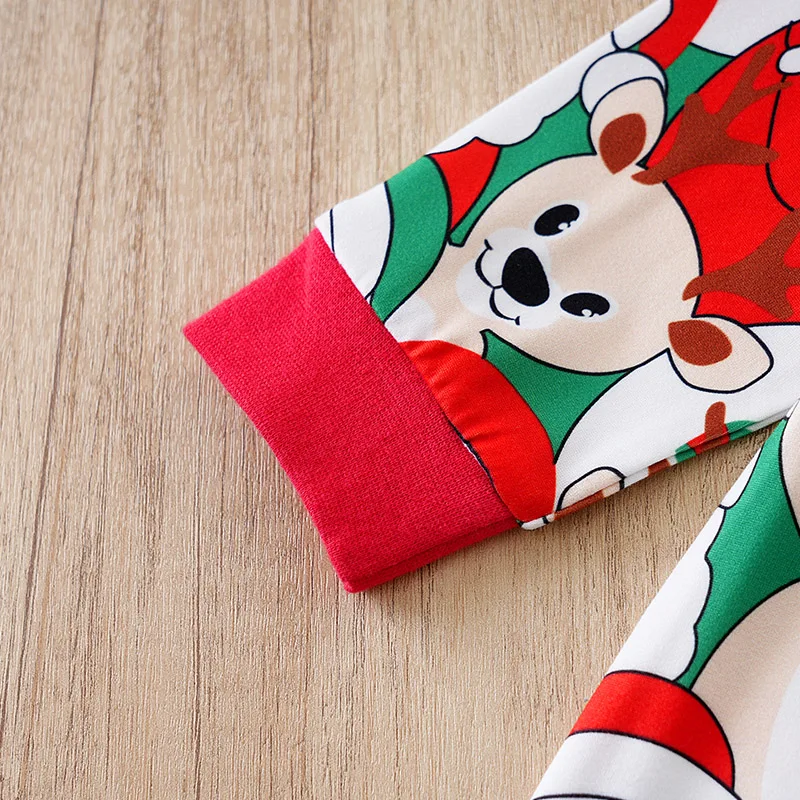 Mameluco Navidad rojo para bebé – Manga larga con estampado Papá Noel - imagen 2