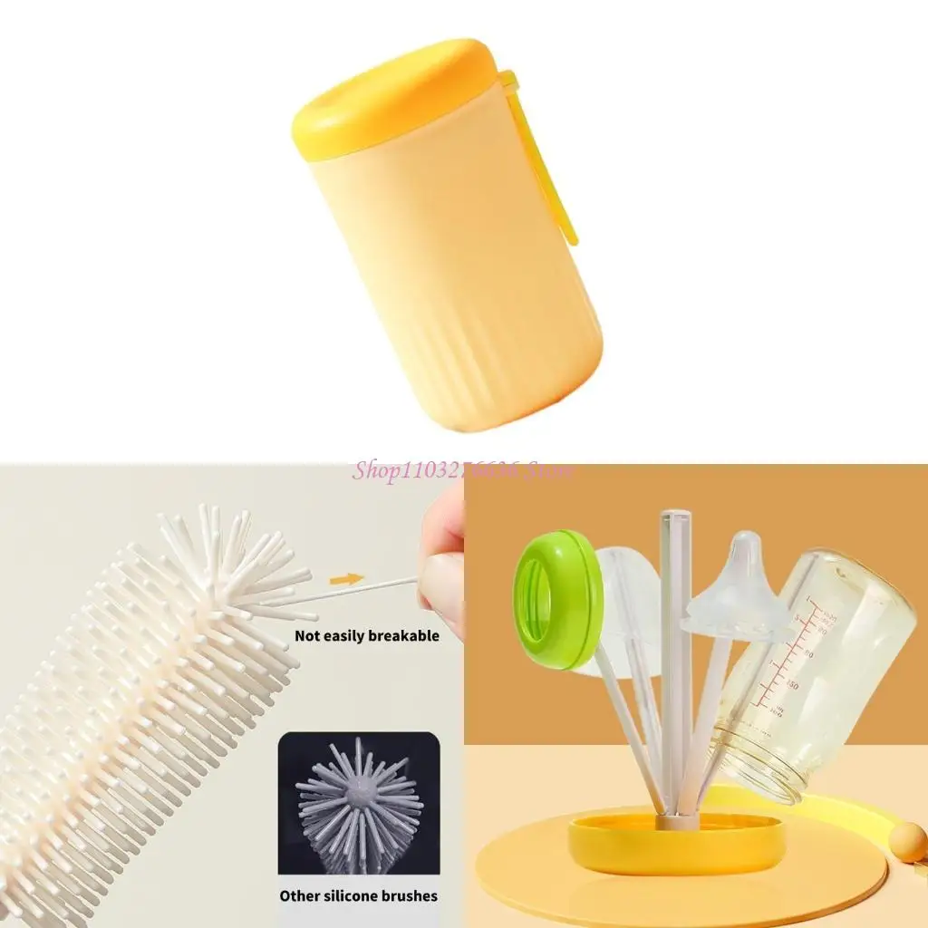 R6FD Botty Bottle Schepet 360 Rotación Botty Bottle Cleaning Set Infant Bottle Bocina para facilitar mantenimiento
