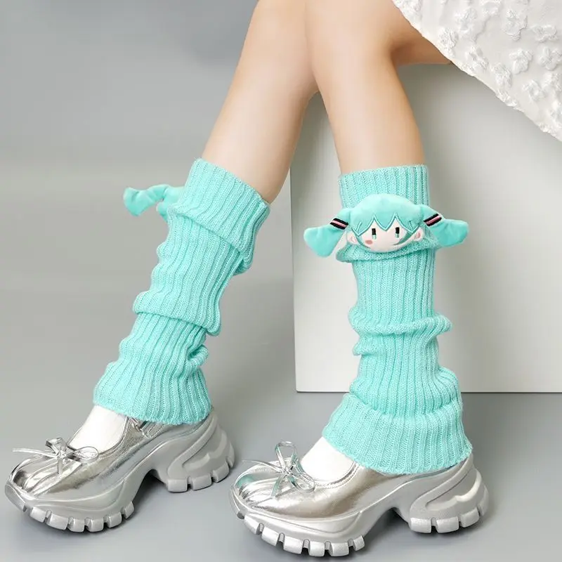 Hatsune Miku moda Anime calcetín calcetines apilados calcetines de media pantorrilla calcetines sueltos de algodón Vintage calcetín Casual transpirable y de Color sólido - imagen 5