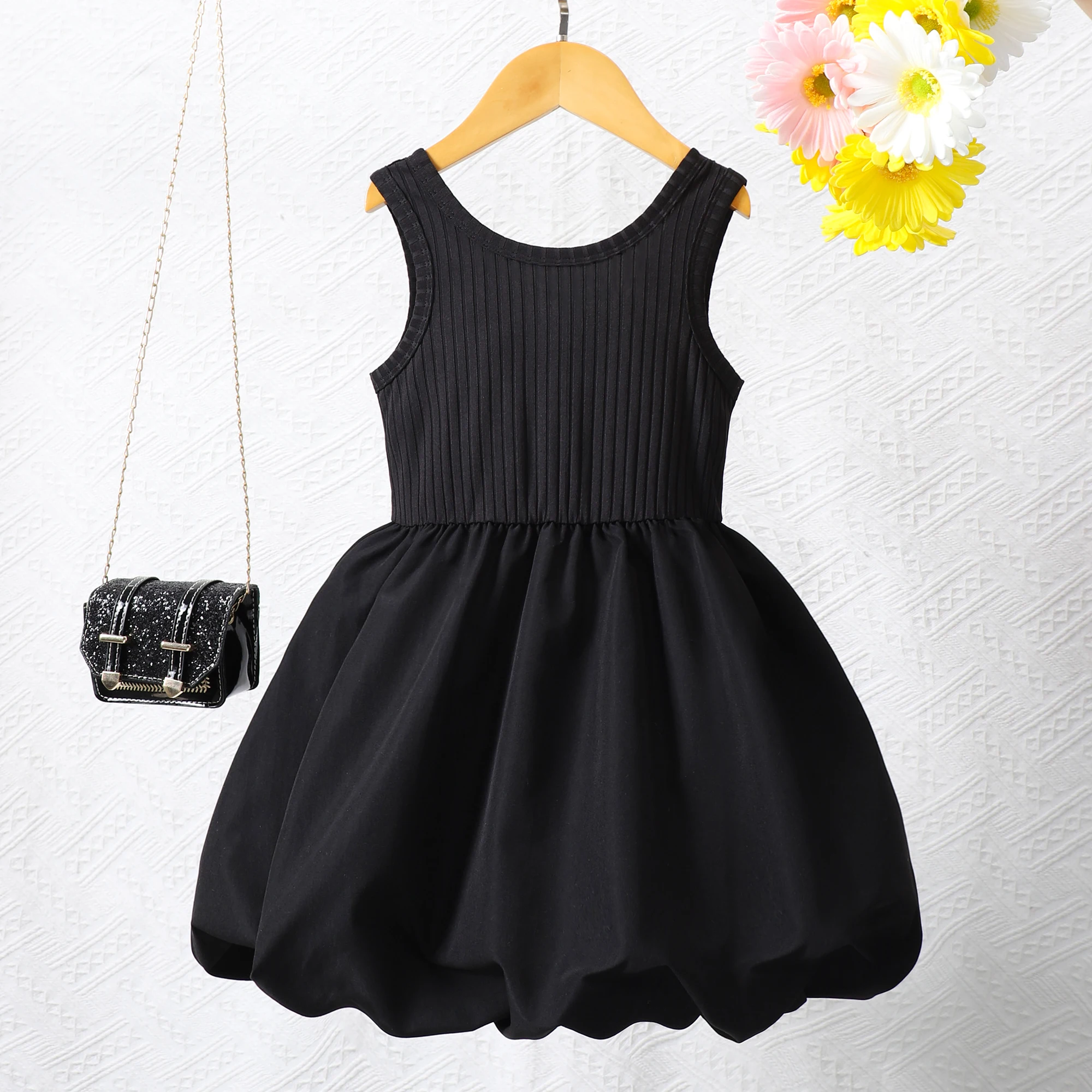 Vestido niña negro sin mangas – estilo casual verano - imagen 2