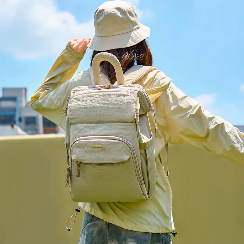 Bolsa de pañales informal de gran capacidad, bolso de maternidad multifunción para mamá con bolsillo separado en seco y húmedo, organizador de artículos esenciales para bebé de viaje - imagen 2