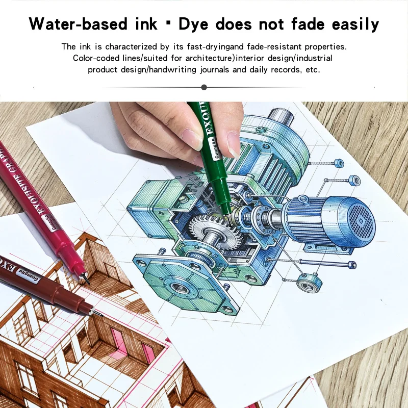 Fineliner punta fina tinta impermeable para dibujo manga y bocetos - imagen 3