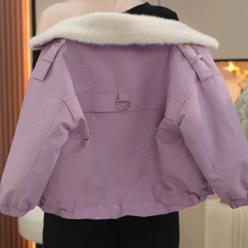 Parka de terciopelo para niña – Abrigo infantil cálido de invierno - imagen 2