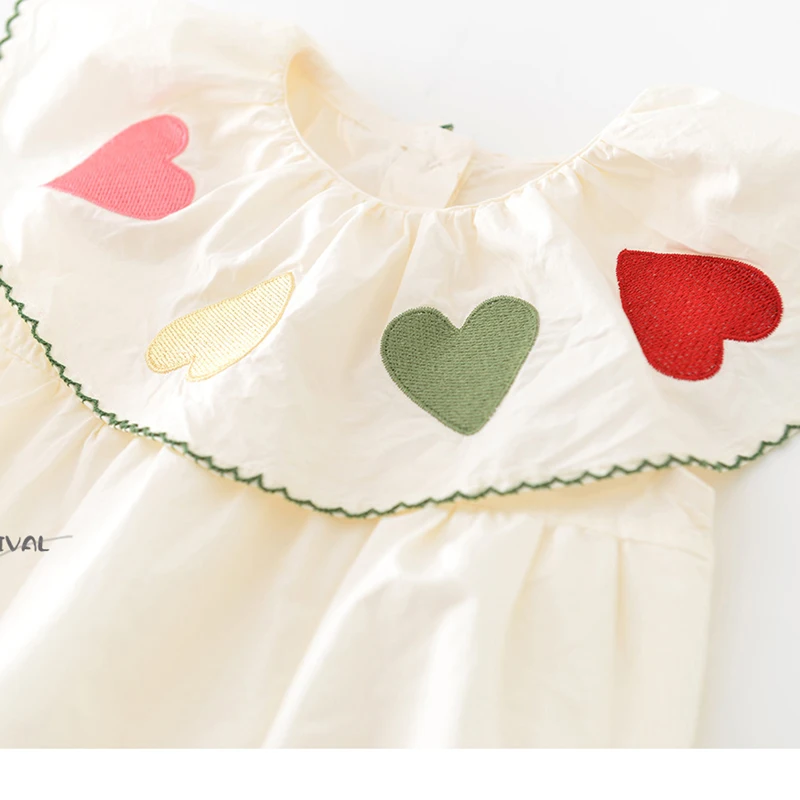 2025 bebé niña dulce amor corazón cuello con volantes Mono recién nacido triángulo Crawler mameluco suave transpirable mono infantil uso diario - imagen 3