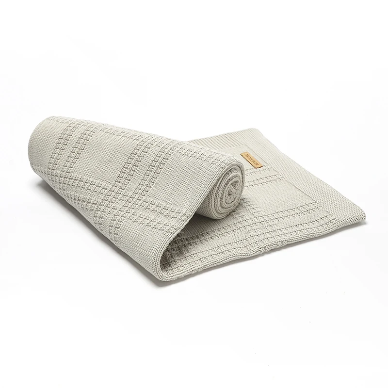 Mantas de algodón de punto para bebé recién nacido, 90x70cm, niños, niñas, cochecito de mes, envoltura de guardería, edredones de cuna, todas las estaciones - imagen 3