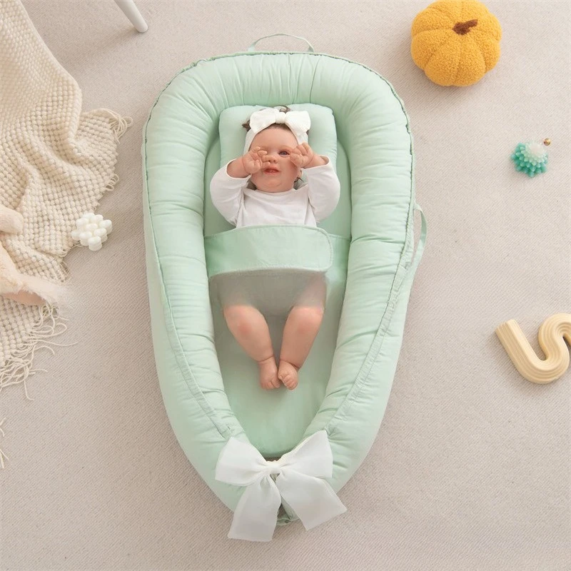 Moisés para bebé y tumbona para recién nacido con diseño de ala de cisne para cama infantil plegable antisobaltos y portátil - imagen 3