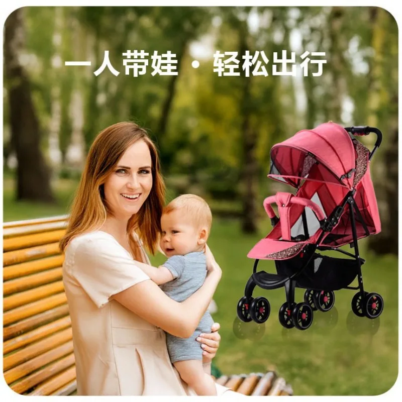 Los carritos para bebés pueden ser portátiles para viajes al aire libre, se pueden tumbarse, los carritos para bebés plegables se pueden sentarse y tumbarse. - imagen 3