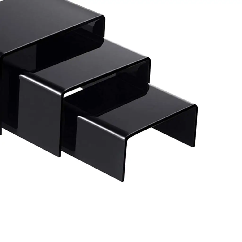 Riser for Counters, Different Displays Set of 3 Black Acrylic
