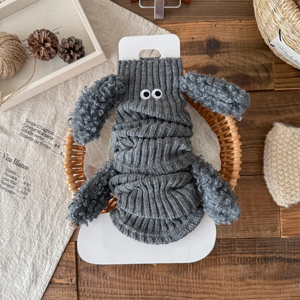 Calentadores de piernas para cachorros, calcetines largos de punto gruesos de Lolita, Color sólido, calcetines cálidos a media pantorrilla para Otoño e Invierno