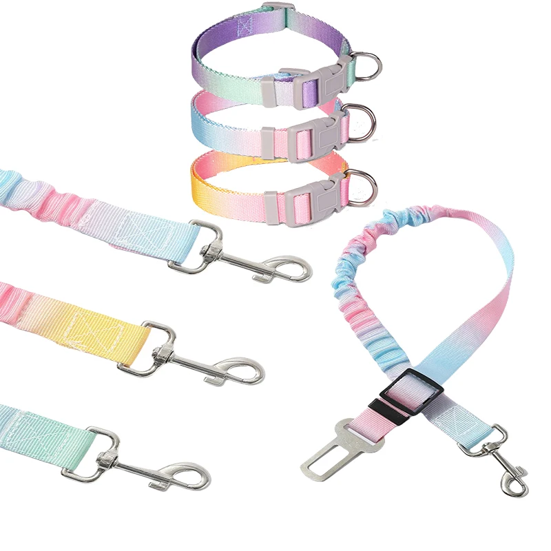 Correa retráctil para perro con Collar, 2 unidades/juego, cinturón de seguridad ajustable para coche, elástico duradero para masticar, seguro para viajes de mascotas - imagen 5