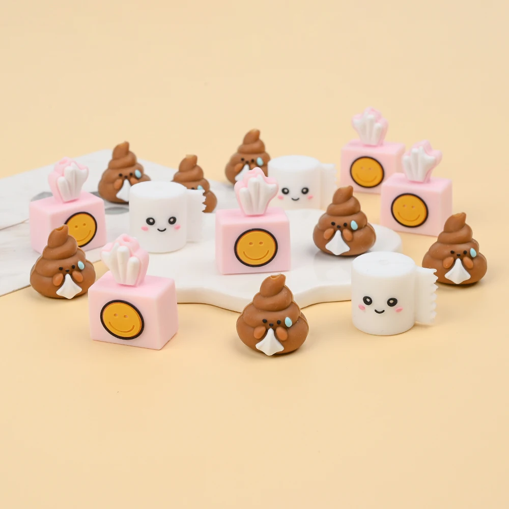 Cadena de chupete de 6 uds., cuentas de silicona, juguete para la dentición sin BPA, cuentas de dentición masticables, chupete, mordedor, accesorios para collar DIY - imagen 3