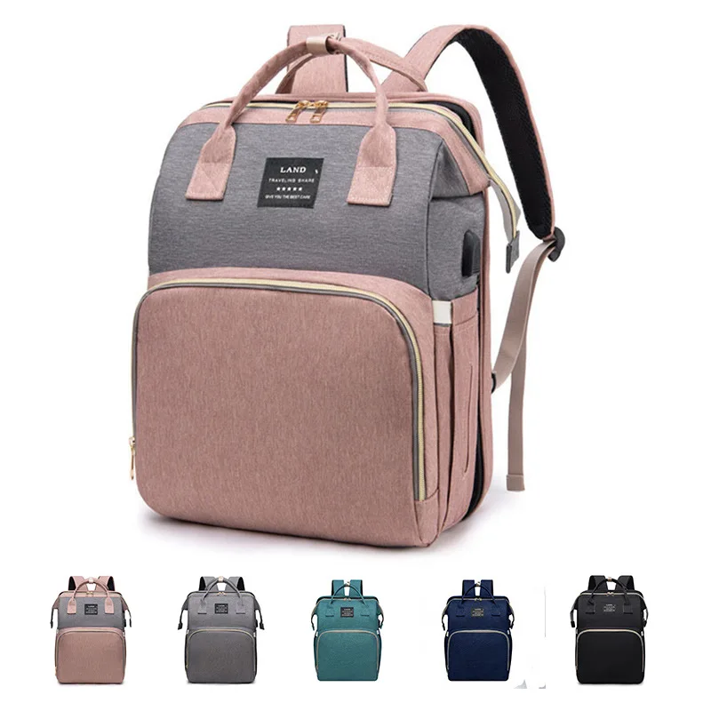 Bolsa de pañales plegable de gran capacidad para bebé, mochila para mujer, bolsa colgante de botella de viaje sencilla, saco de dormir de verano - imagen 5