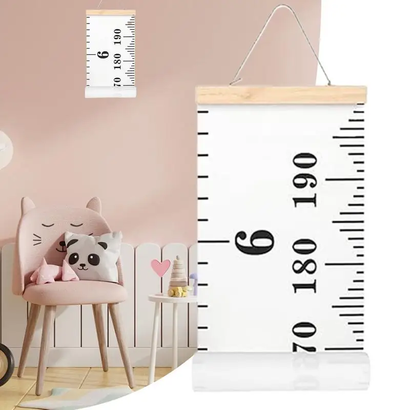 Tabla de altura para niños, tabla de pared de altura móvil para niños, regla de crecimiento reutilizable con cordón, marcador de medición para guardería, habitación de bebé - imagen 4